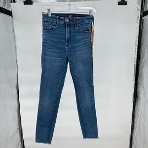 Abercrombie and Fitch Blue Denim Jeans with Side Stripe
